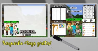 Lousa Magica Infantil com Atividades Personalizada do Minecraft