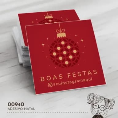 Adesivo Quadrado Natal - 00940