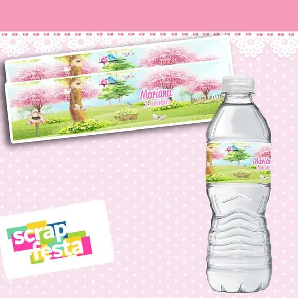 Adesivo Personalizado Rótulo Água 5x19,5 Jardim Encantado