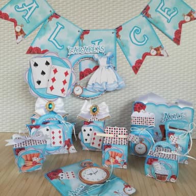 Kit 30 Lembrancinhas Alice no País das Maravilhas
