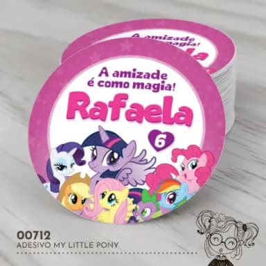 Adesivo Redondo My Little Pony - 00712
