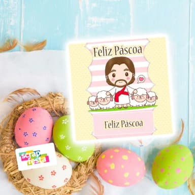 Card com Chocolate Bis Personalizado Festa Páscoa Jesus Vive