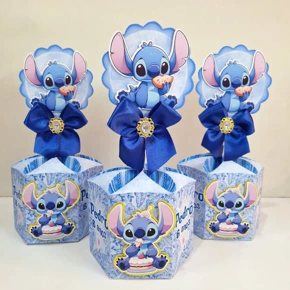 Caixa Sextavada Luxo - Stitch