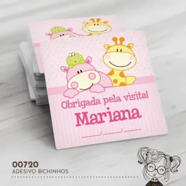 Adesivo Quadrado Bichinhos - 00720