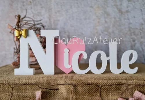 Letras de MDF -Nomes Coração