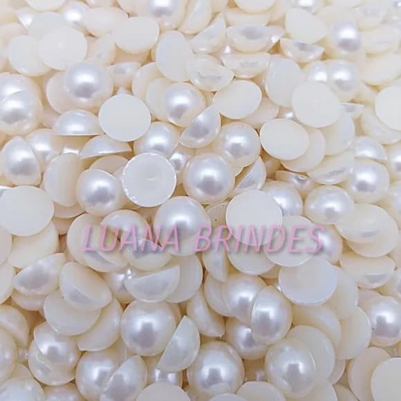 Meia Pérola Champagne Lisa - 12mm - pct c/100 unid