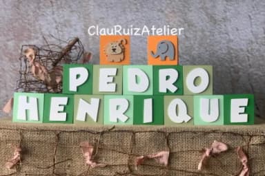 Decoração Bebê - Cubos 6x6cm Safari