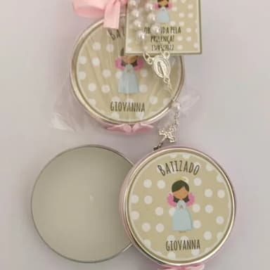 Lembrancinha Batizado Vela aromática anjinha