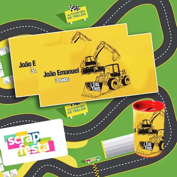 Rótulo Adesivo Personalizado para Cofrinho Trator