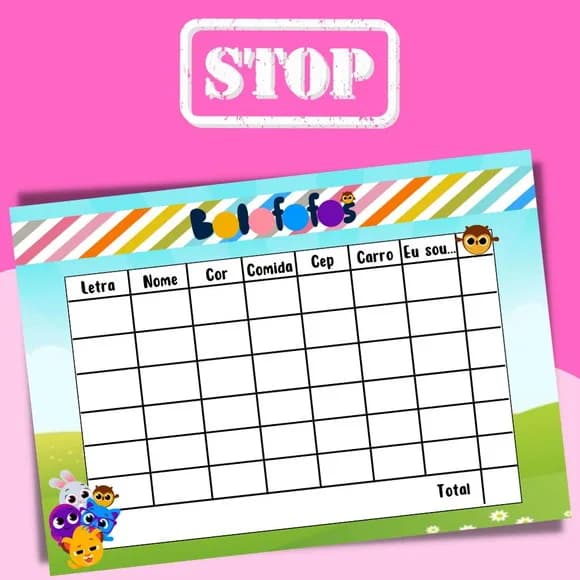 Jogo do Stop ( Conhecido Como Adedanha)