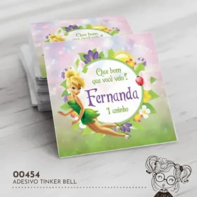 Adesivo Quadrado Tinker Bell - 00454