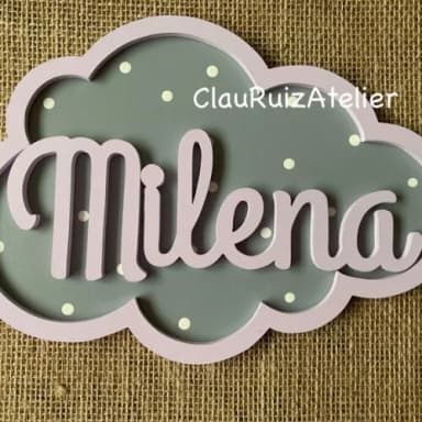 Porta de Maternidade Nuvem com Nome