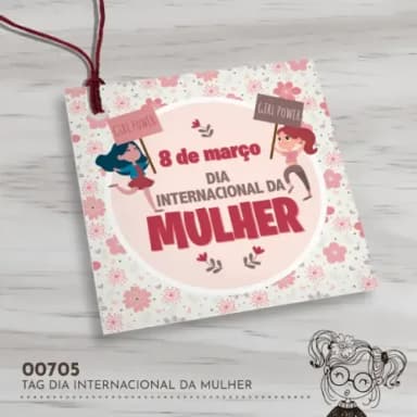 Tag Quadrada Dia Internacional da Mulher - 00705