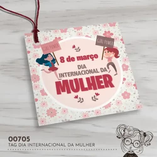 Tag Quadrada Dia Internacional da Mulher - 00705