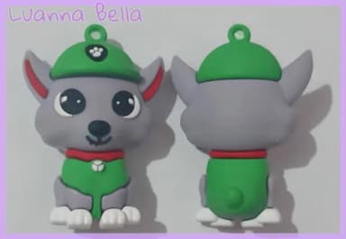 Pingente personagem Rocky de Borracha 5cm - Pct c/2 Unid