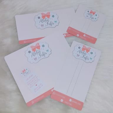 Kit tags personalizadas para laços, bico de pato, faixinhas, hair clips - 100un