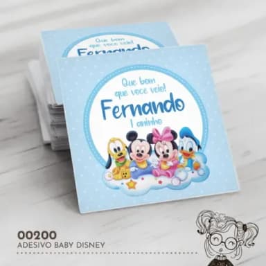 Adesivo Quadrado Baby Disney - 00200