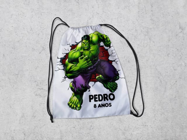 Mochilinha Personalizada para lembrancinhas Hulk