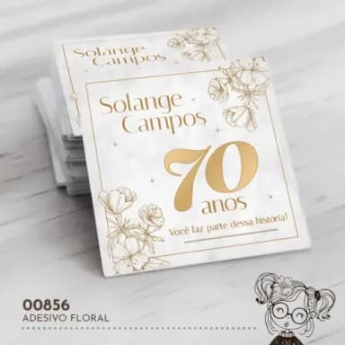 Adesivo Quadrado Floral - 00856
