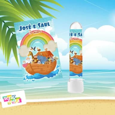 Tubete 13 cm Personalizado Festa Arca de Noé Bíblia