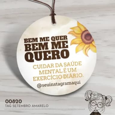 Tag Redonda Setembro Amarelo - 00820