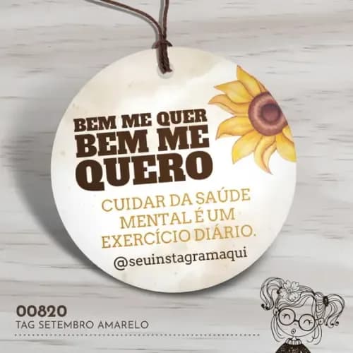 Tag Redonda Setembro Amarelo - 00820