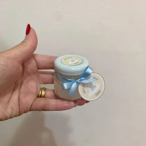 Lembrança Batizado Vela Vegetal Aromática Vidro Anjinho