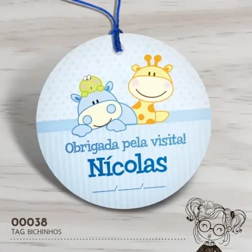 Tag Redonda Bichinhos - 00038