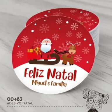 Adesivo Redondo Natal - 00483