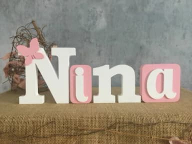 Letras de mdf -nomes Blocos Borboleta