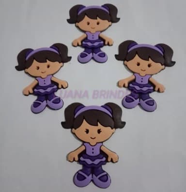 Aplique Emborrachado de Menina Bailarina - pct c/8 unidades