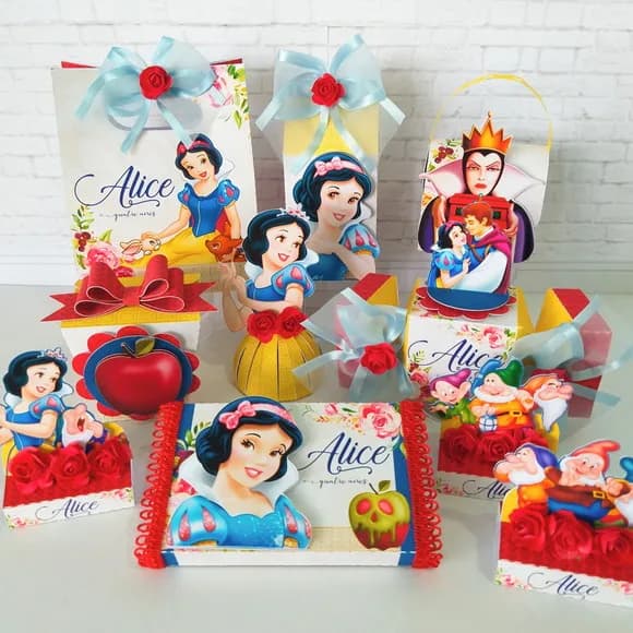 Kit 60 Lembrancinhas Branca de Neve