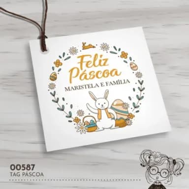 Tag Quadrada Páscoa - 00587