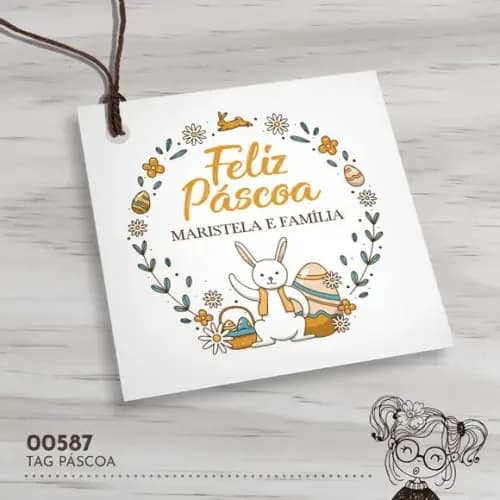 Tag Quadrada Páscoa - 00587