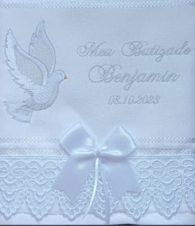 Kit Toalhas de Batizado em Linho