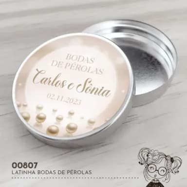 Latinha Adesivada Bodas de Pérola - 00807