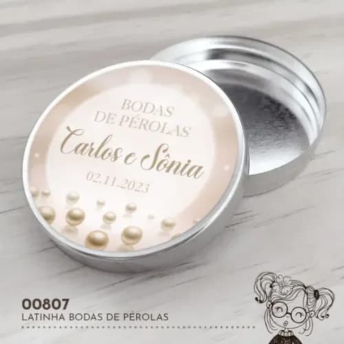 Latinha Adesivada Bodas de Pérola - 00807