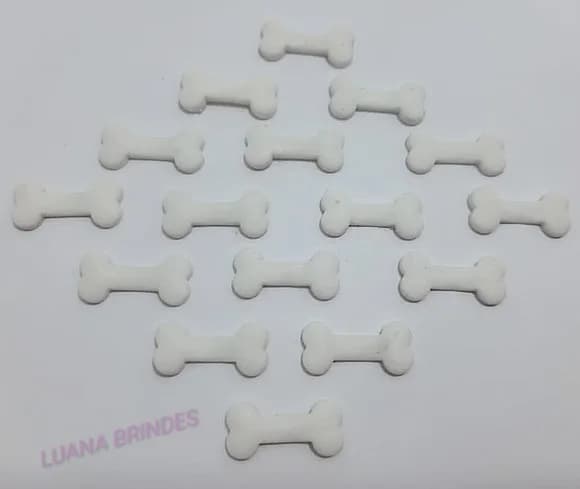 Aplique Ossinho de borracha -pct c/25 unid