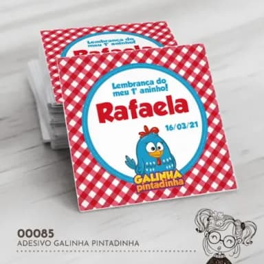 Adesivo Quadrado Galinha Pintadinha - 00085