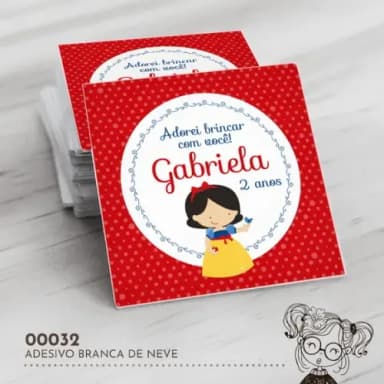 Adesivo Quadrado Branca de Neve - 00032