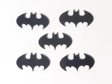 Aplique Batman Acrílico Preto 3,5cm Pacote com 8 Unidades