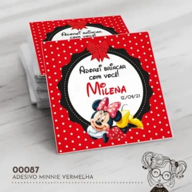 Adesivo Quadrado Minnie - 00087