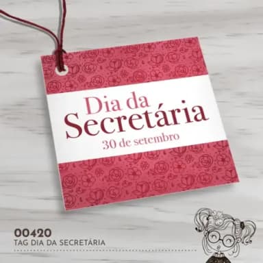 Tag Quadrada Dia da Secretária - 00420