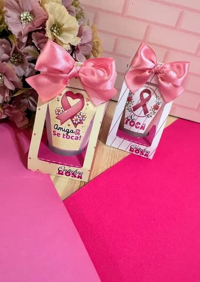Kit com 10 Lembrancinhas Outubro Rosa