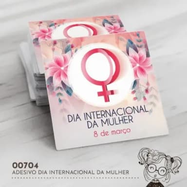 Adesivo Quadrado Dia Internacional Mulher - 00704