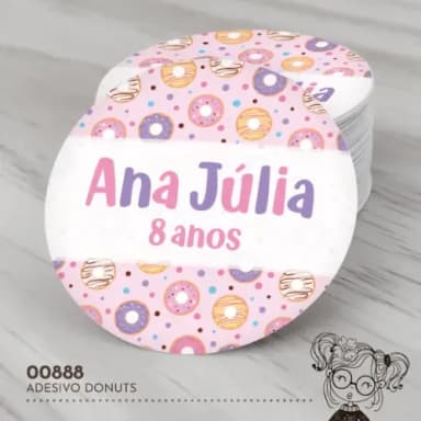 Adesivo Redondo Donuts - 00888