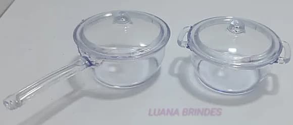 Kit Panelinhas Transparente de acrílico c/tampa-pct c/5 Kits