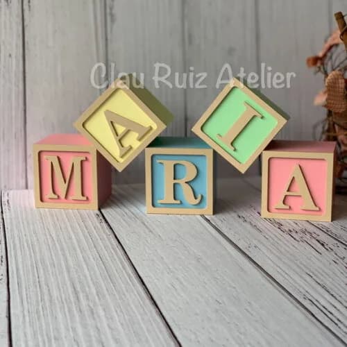 Decoração Bebê - Cubos 6x6cm Tons Terrosos Ts