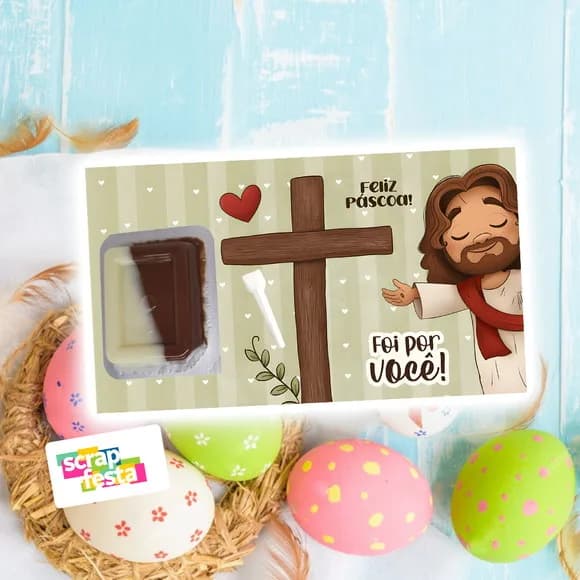 Card com Ducrem/nucita Chocolate Avelã Festa Páscoa Jesus