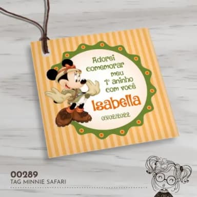 Tag Quadrada Minnie Safari - 00289